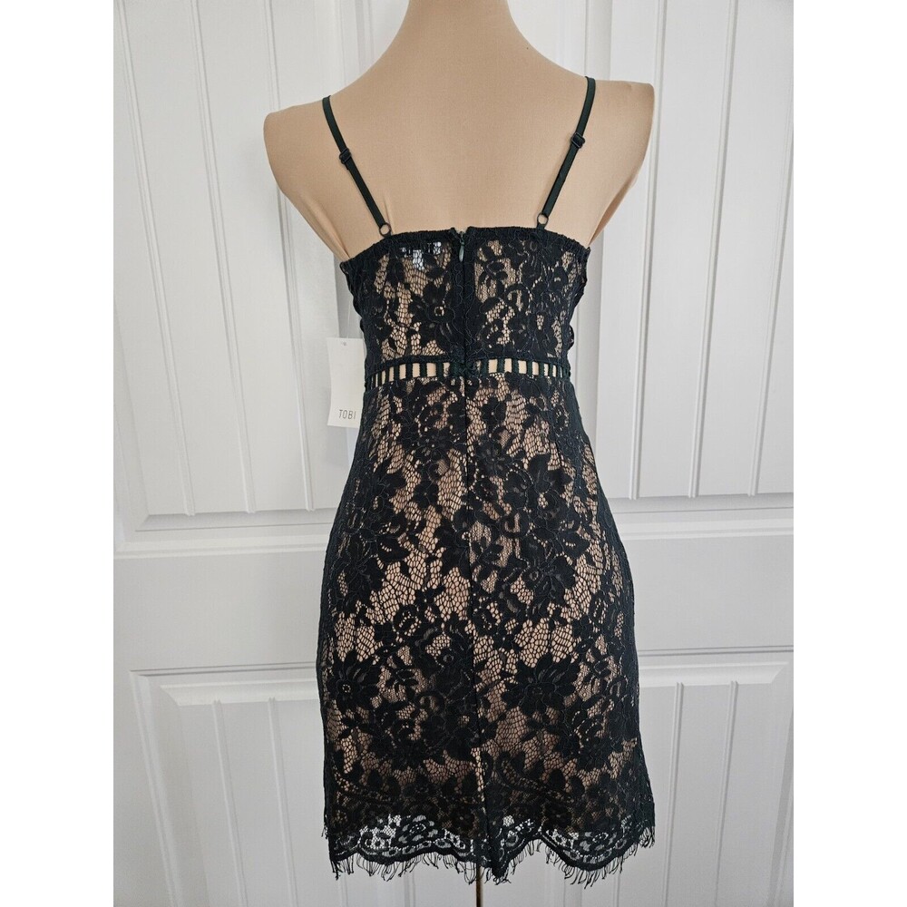 Tobi Emerald Green Lace Mini Dress Adjustable Straps Lined Size XS - Picture 5 of 10